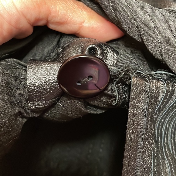 MY TRIBE Open Drape Waterfall Leather Jacket Streetwear Edgy Modern Chic Sz M - Picture 5 of 7